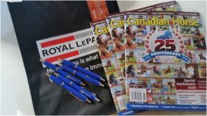 Competitor packages had some cool items - including magazines from the Canadian Horse Journal.