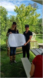 BFL Style Award for the Oakhurst HT - our own Team Oakhurst rider Emma Richardson is presented with a saddle pad by Kara Glauser - BFL Canada