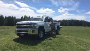 One of the 3 Bean Chevrolet Trucks decorating the Oakhurst Farm Cross Country.