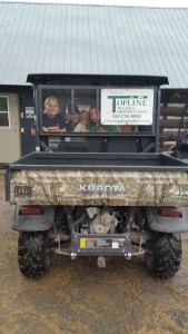 The Oakhurst Kids - Zoe & Emma Richardson, Tatum Nelson and Marshall & Emmett Eldridge taking a ride in one of the sponsored RTV's.