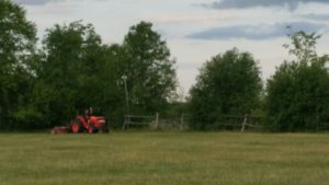 The Manic Oakhurst Mower - Ruth, prepping the course for the Upper Canada Derby.