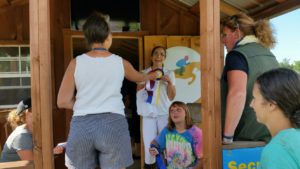 Some of the Oakhurst team hanging out at the Secretary Chalet during the Silver Dressage Show