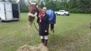 2nd Level Champions at Rainbow Ridge Ranch Gold Show - Jenna Mayhew and Kinsale showing off some of their ribbons!