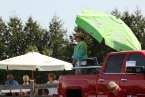 Stadum Judge Laura Kelland-May accepting the salute from an OHTA Championships competitor.