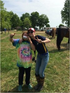 Tatum Nelson and Emma Richardson - the amazing Oakhurst grooms at Stevens Creek Silver Dressage Show.